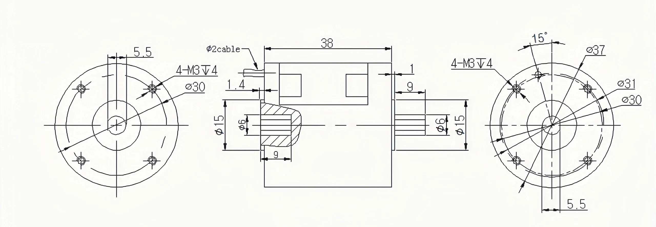 Micro Rotary Torque Sensor dimension a