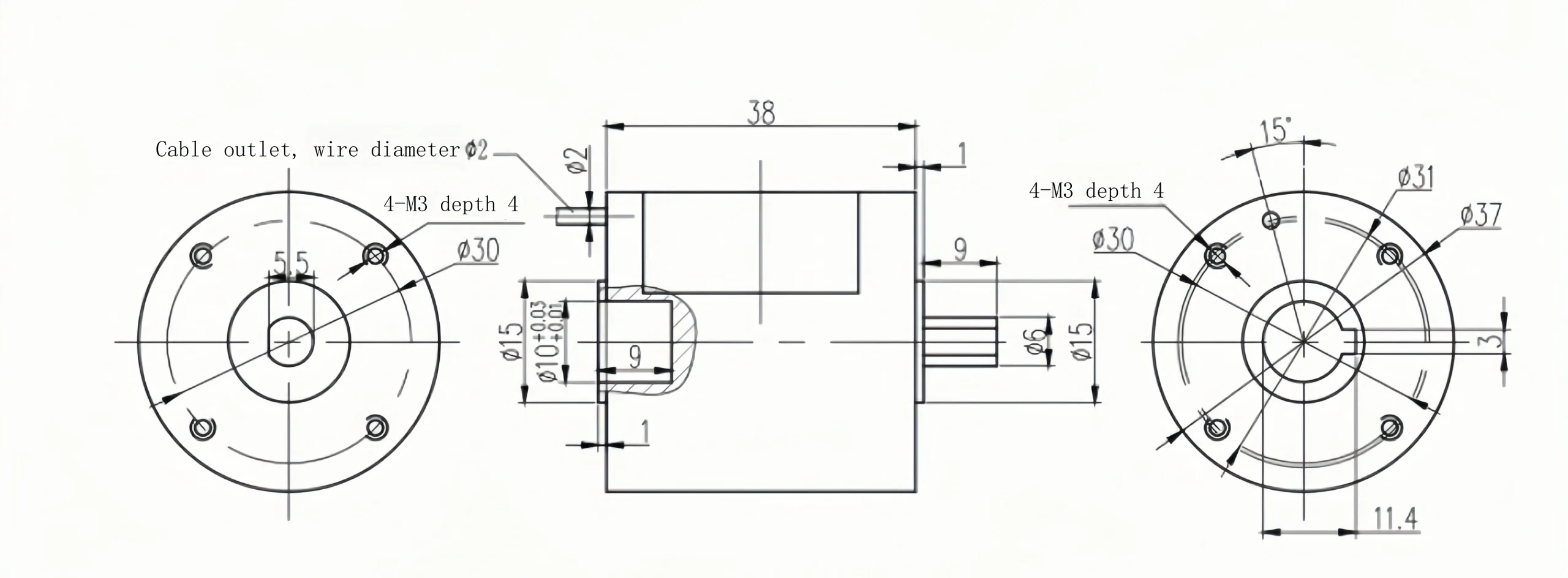 Micro Rotary Torque Sensor dimension b