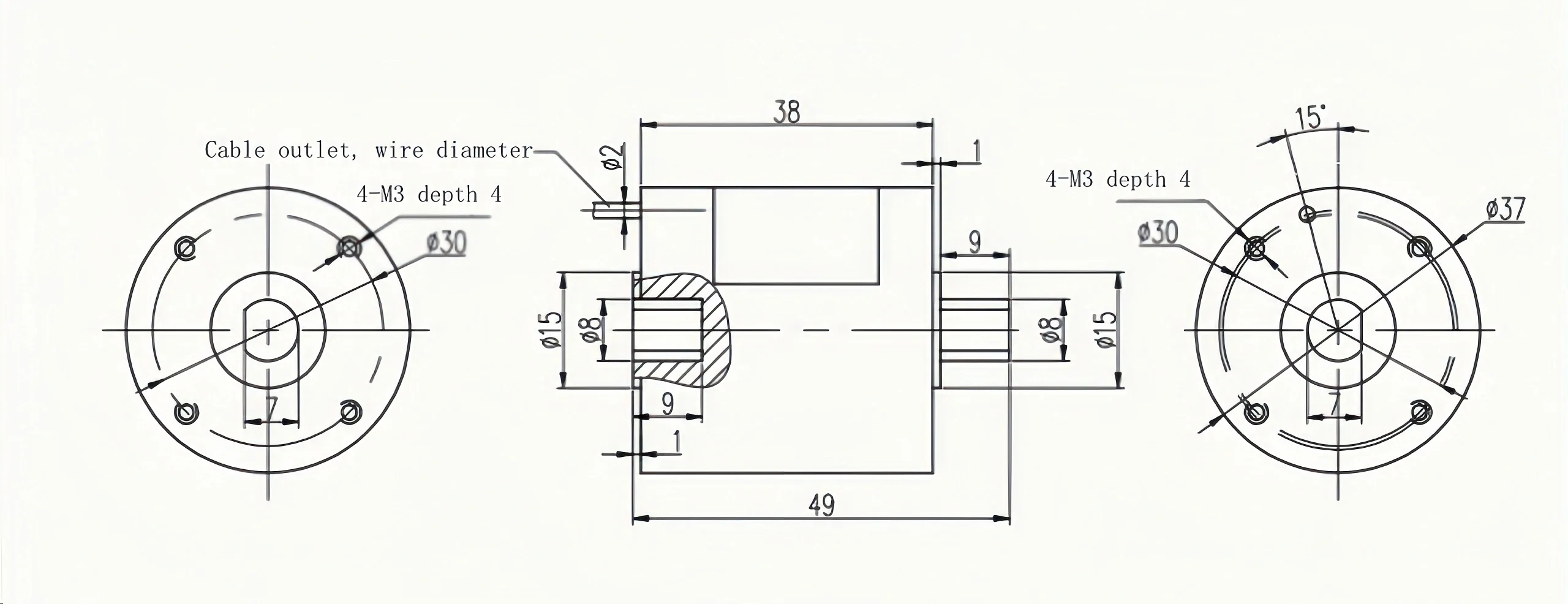 Micro Rotary Torque Sensor dimension c
