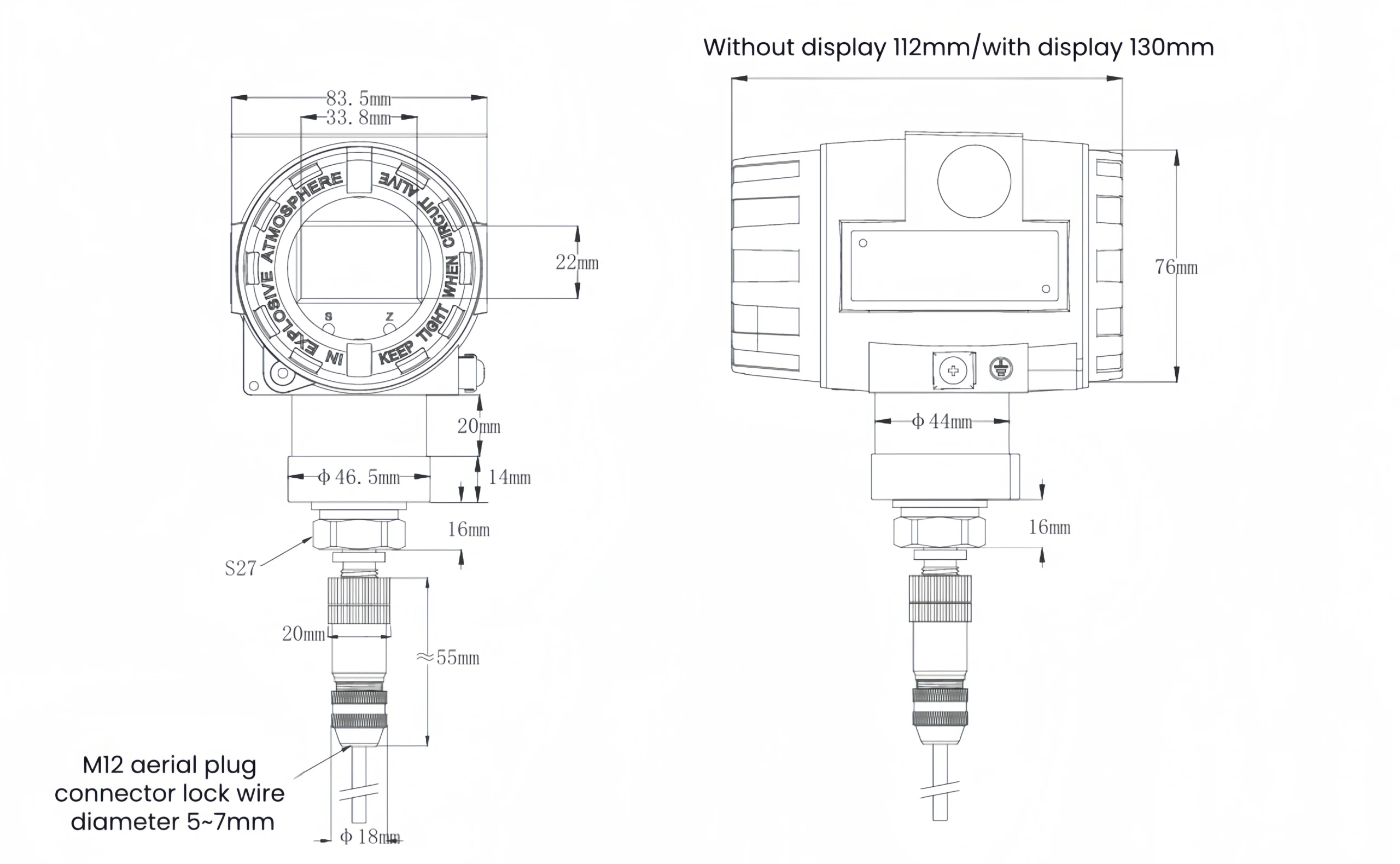 Remote Temperature Transmitter Dimension