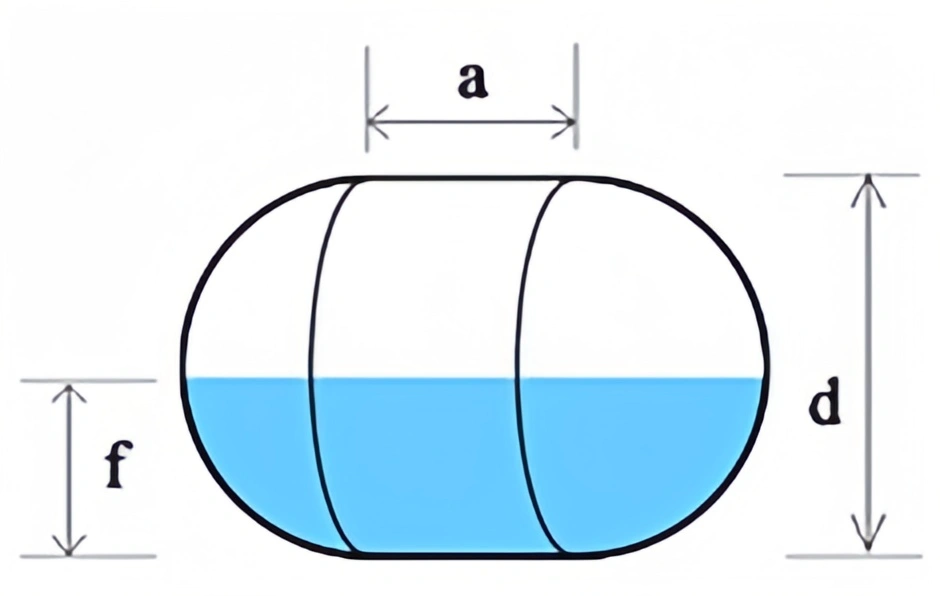 Horizontal capsule-shaped tank