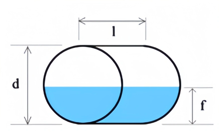 Horizontal cylindrical storage tank