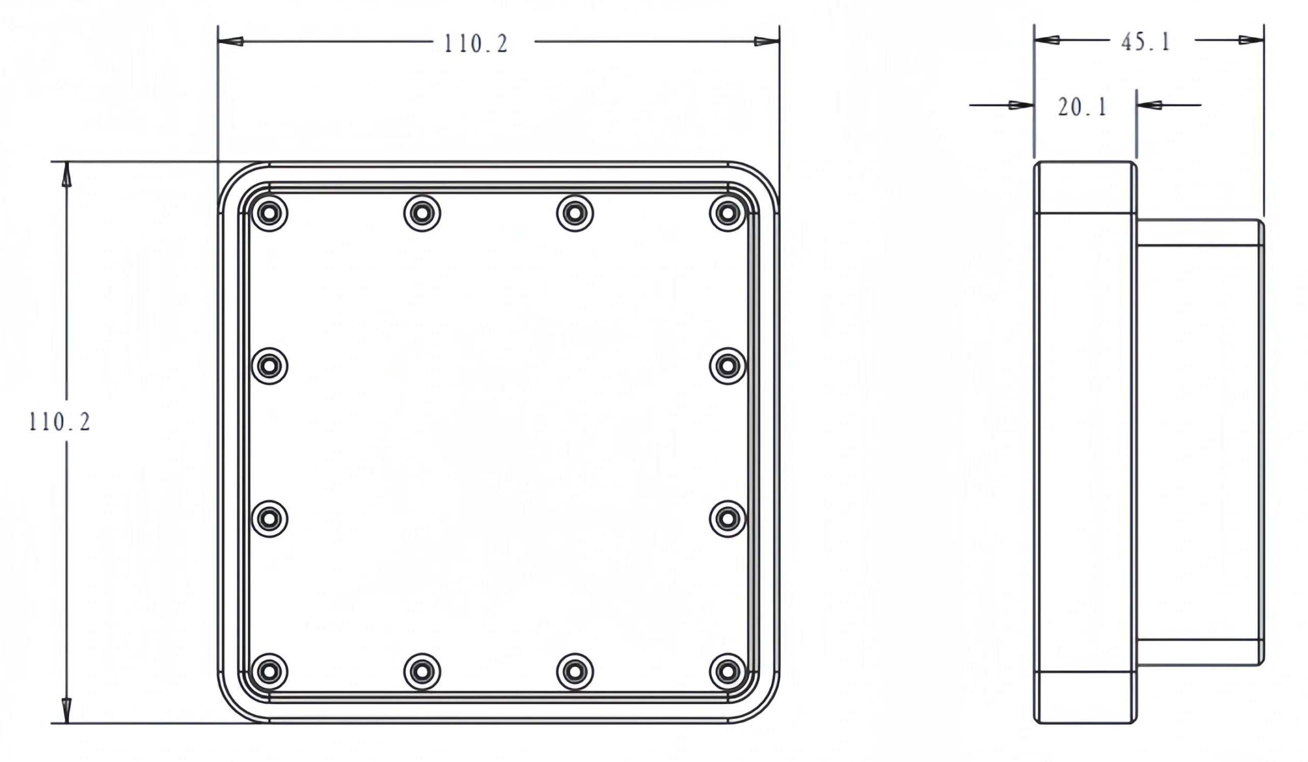 Radar Flow Meter Dimensional Drawing