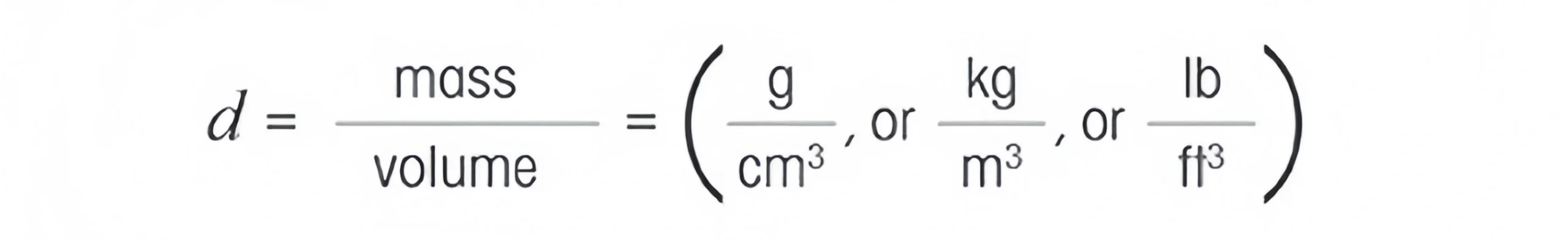 Densitometer formula
