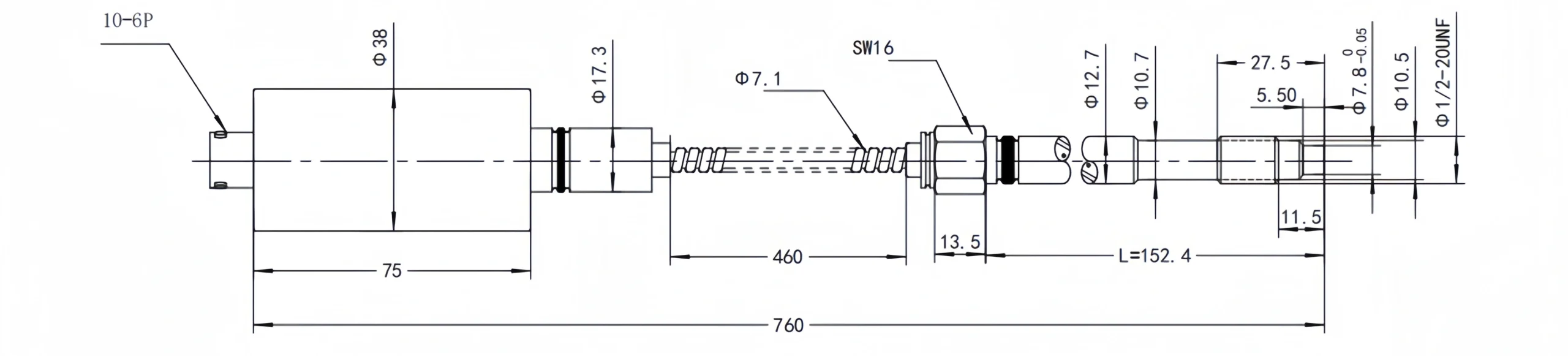 Melt Pressure Transducer Dimension
