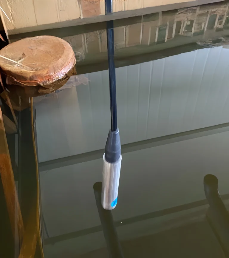 Submersible level transmitter for measuring wastewater